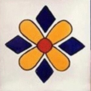 Blue-Yellow Costa on Cream Gloss Talavera Tile