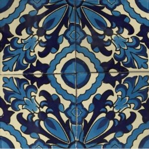 Navy-Cream Gloss Talavera Tile