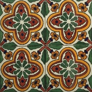 Green-Gold Gloss Talavera Tile