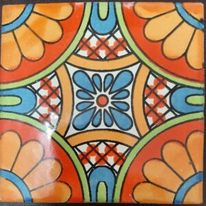 San Pedro on Cream Gloss Talavera Tile