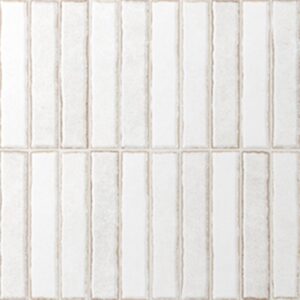 Powder White Satin Matt Riva Fingers Look Tiles