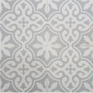 Grey/White Matt Tesselaar Encaustic Look Porcelain Tile
