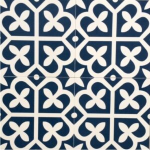 Navy/White Matt Serres Encaustic Look Tile
