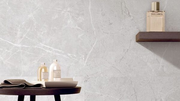 White Grey Polished Marble Look Porcelian Tile