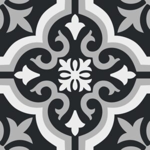 Grey on Charcoal Flower Matt Bold