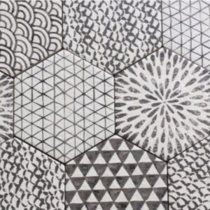 White/Black Hexagonal Geo Matt Featurecube