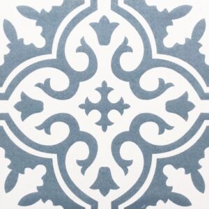 Mid Blue Matt Encaustic Look Porcelain Tile
