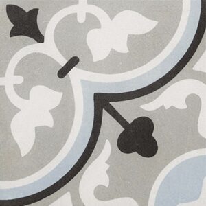 Blue,taupe and Black on White Encaustic Look