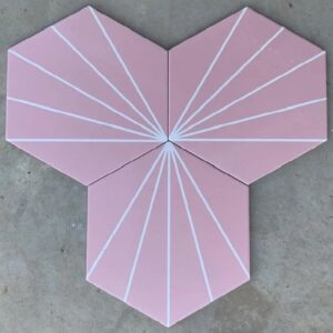 Rose-white Lines Matt Hex Intersect