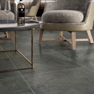 Coal-black Matt Stone Look Porcelian Tile