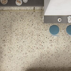 Beige Matt Large Porcelain Chip Terrazzo Style Tile
