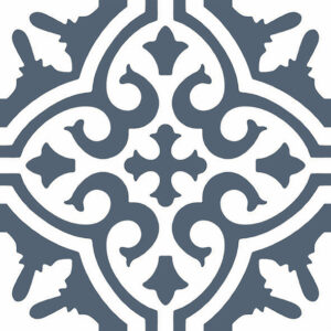 Regal-blue Matt Stratton Encaustic Look Tile