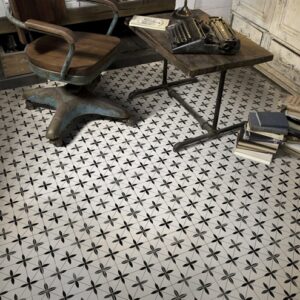 Charcoal on White Ritz Matt Degas Porcelain Tile