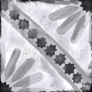 Grey Monochrome Flower Matt Degas Porcelain Tile