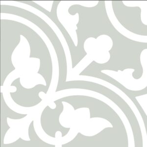 Light Green on White Zam Matt Bold Encaustic Look Tile