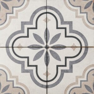 Grey Beige Variegated Tones Matt Encaustic Look Tile