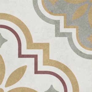 Mustard Grey Red Variegated Tones Matt Encaustiv Look Tile