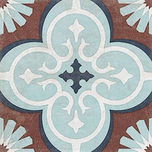 Mahogany Marraskesh Matt Artisan Encaustic Look Tile
