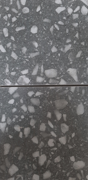 Dark Grey Matt Terrazzo Look Porcelain Tile