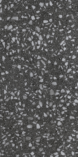 Dark Grey Matt Terrazzo Look Porcelain Tile