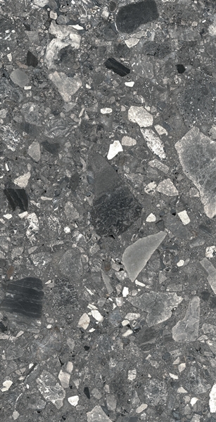Dark Grey in/Out Finish Terrazzo Stone Look Porcelian Tile