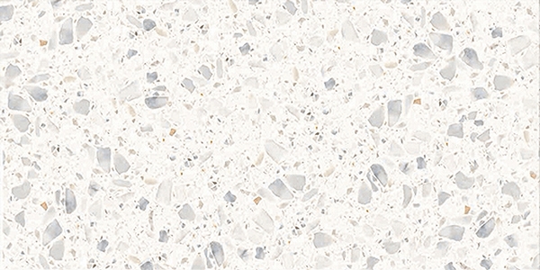 White-grey Matt Terrazzo Look Porcelain Tile