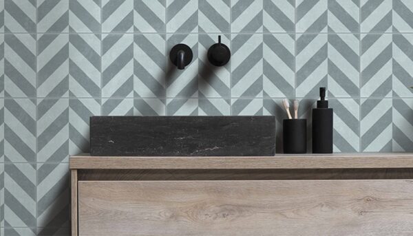 Hailstorm Blue-green Veloce Artisan Encaustic Look Tile