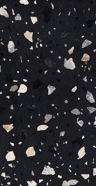 Black Matt Terrazzo Look Porcelian Tile