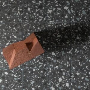 Grey Blue Flakes Black BASE Terrazzo Look Tile