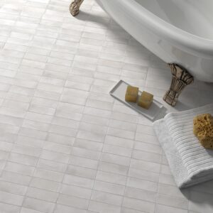 White Variegated Matt Subway Tile