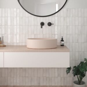 White Variegated Gloss Subway Tile