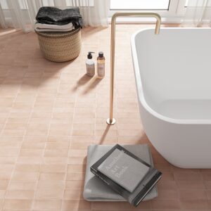 Apricot Pink Variegated Matt Subway Tile
