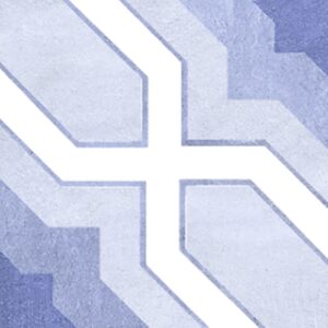 Blue White Star Matt Nostalgic Encaustic Look