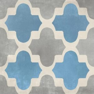 Blue/Grey Lanterns Encaustic Look Tile