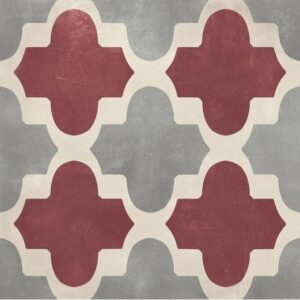 Red/Grey Lanterns Encaustic Look Tile