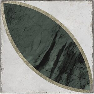 Green Leaf White BASE Marble Antique Look Tile