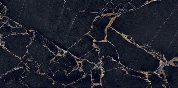 Black Gold Marble Look Matt Tile