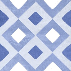 Blue Mix Squares Matt Nostalgic Encaustic Look Tile