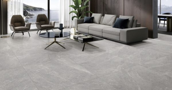 Grey in Out Stone Look Porcelian Tile