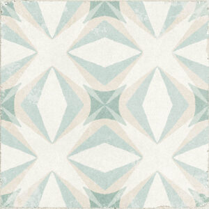 Green & Salmon Pink Matt Encaustic Look