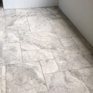 Dark Grey Biege in/Out Travertine Look French Pattern