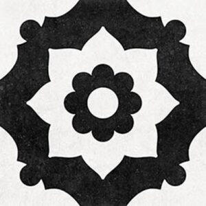 Black Fiore Matt Artisan Encaustic Look Tile
