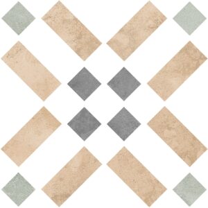 Multi Colour Matt Encaustic Look Tile
