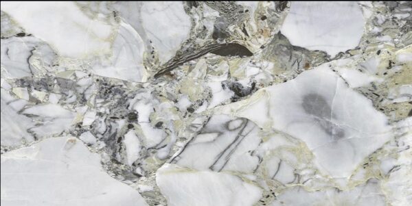 White and Green Matt Marble Style Porcelain Tile