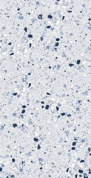 Blue Matt Large Porcelain Chip Terrazzo Look Tile