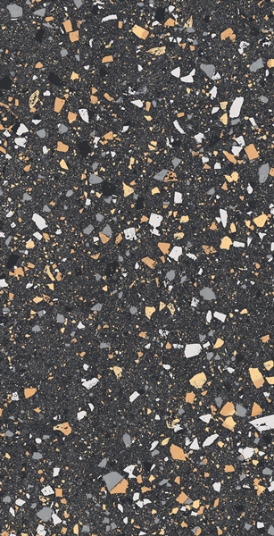 Black Matt Large Porcelain Chip Terrazzo Look Tile