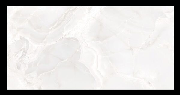 Crystal White Polished Marble Look Porcelain Tile