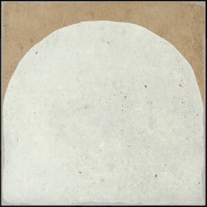 White Decor on Terracotta Look Matt Porcelain Tile