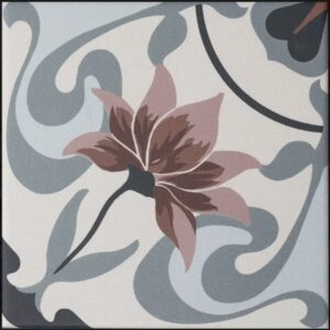 Berry Red Flower Decor Matt Tile