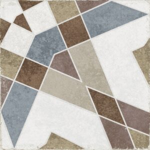 Anoia Multi Colour Matt Encaustic Look Tile